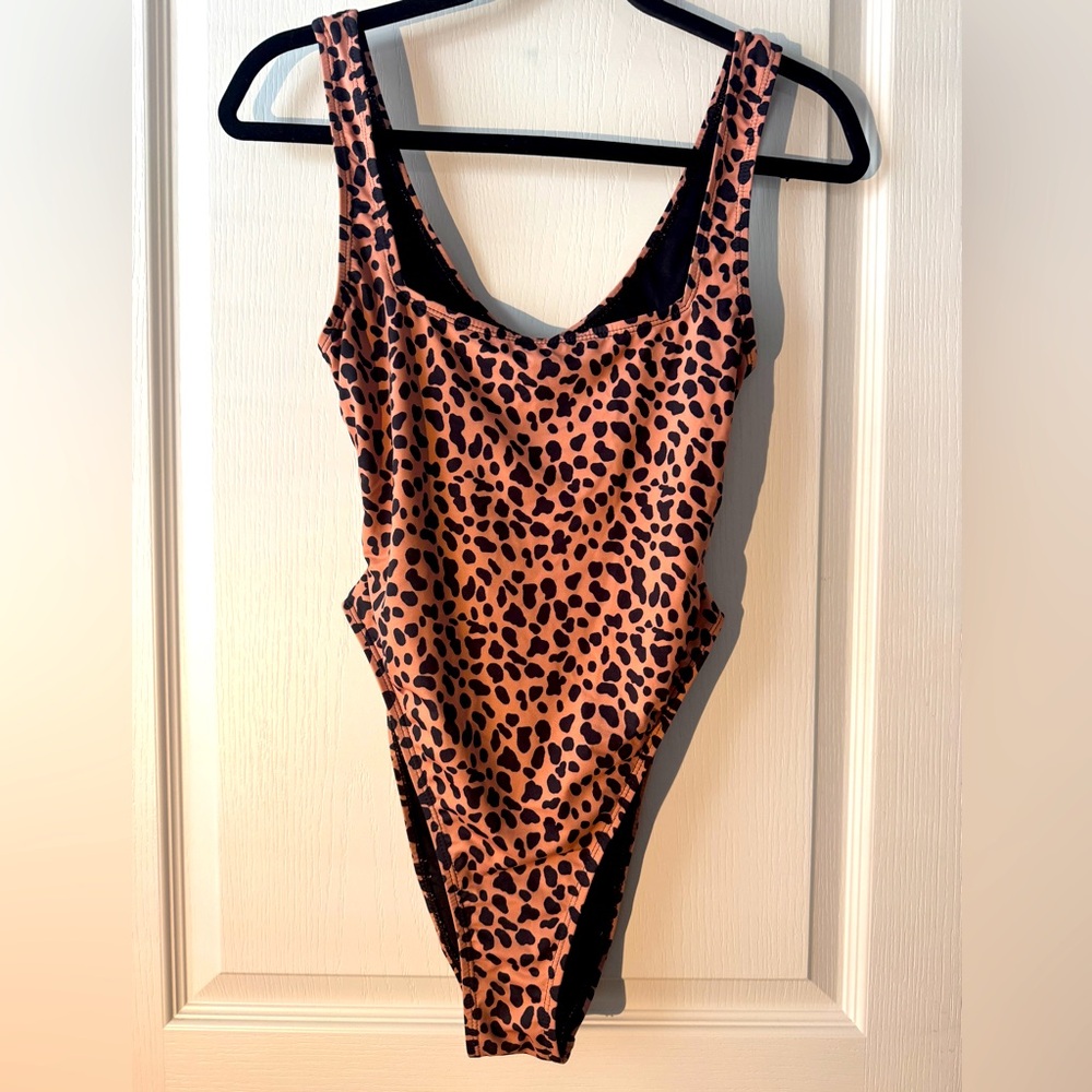 Nasty Gal Cheetah One Piece Swimsuit -Size 4